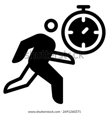 Simple vector icon of a person performing high-intensity interval exercise.