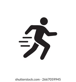 Ein einfaches Vektorsymbol einer Person, die schnell läuft.