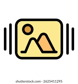 Simple vector icon of a photo gallery, symbolizing browsing or viewing a collection of images