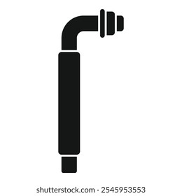 Simple vector icon of a pipe fitting with a threaded connection, representing plumbing services