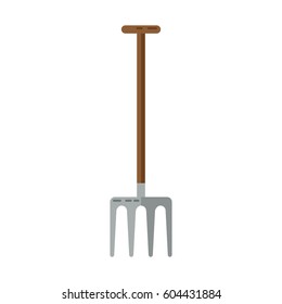 Simple vector icon of pitchfork on white background.
