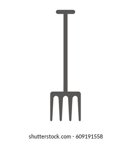 Simple vector icon of pitchfork on white background.
