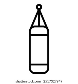 Simple vector icon of a punching bag, representing sports, boxing, and fitness training. Editable stroke.