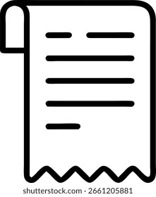 Un ícono de Vector simple de un Comprobante o Factura, útil para representar transacciones y registros financieros.
