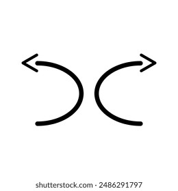 simple vector icon redo and undo symbol on white background