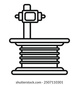 Simple vector icon representing a cable coil with a meter on top, illustrating power consumption measurement