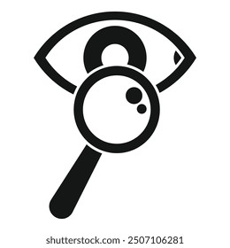 Simple vector icon representing the concept of eye examination or vision analysis