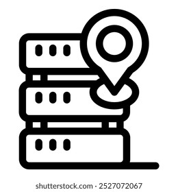 Simple vector icon representing the concept of server location, useful for websites and apps