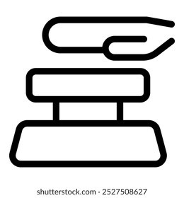 Icono de Vector simple que representa una máquina de planchar, perfecto para Sitios web y App