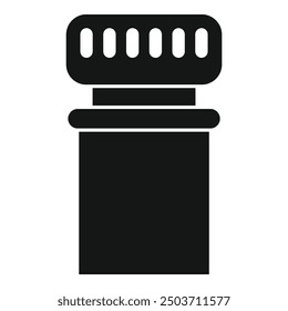 Simple vector icon representing a trash can equipped with a ventilation system, ideal for topics like waste management and odor control