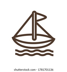 Simple vector icon with sailboat