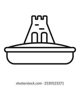 Icono de Vector simple de un castillo de arena de pie en un arenero