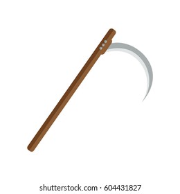 Simple vector icon of the scythe. 
