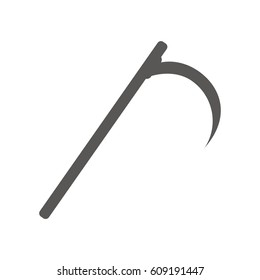 Simple vector icon of the scythe. 
