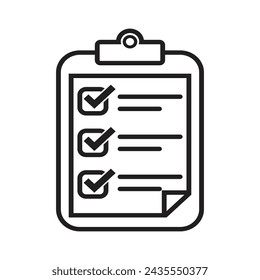  Simple vector icon set checkbox or clipboard illustration