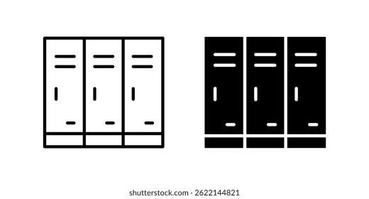 Un simple conjunto de iconos de Vector que representa taquillas, ideal para diseños de escuelas y almacenamiento.