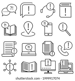 Simple vector icon Set of Info. Help Desk illustration sign collection. documentation symbol.