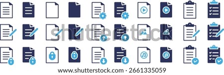 Simple Vector Icon Set of Various Documents