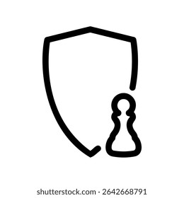 Simple vector icon shield, pawn