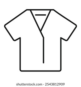 Simple vector icon of a short sleeve jacket with v neck for practicing martial arts