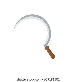 Simple vector icon of a sickle. Color flat style
