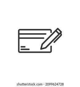 simple vector icon signature editable. isolated on white background. 
