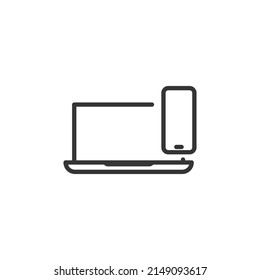 simple vector icon smartphone and laptop editable. isolated on white background. 