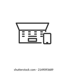 simple vector icon smartphone and laptop editable. isolated on white background. 
