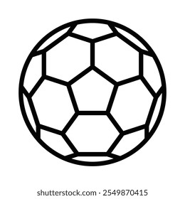 Icono de Vector simple de un balón de fútbol, que simboliza los deportes, el fútbol y los juegos al aire libre en un estilo limpio. Trazo editable.