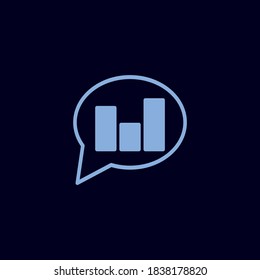 simple vector icon speech bubble with statistics 