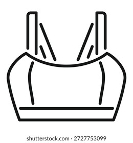 Simple vector icon of a sports bra, perfect for representing fitness, activewear, or women's clothing