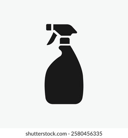 Simple Vector Icon of a Spray Bottle for Cleaning