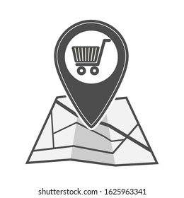 Simple vector icon of the store location. Icon for a site, app, or theme design isolated on a white background.
