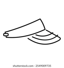 Simple vector icon of a sun visor, perfect for representing summer, heat, or sun protection