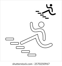 simple vector icon symbol of person climbing stairs