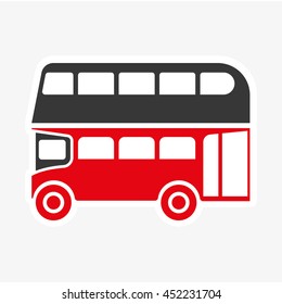 Simple vector icon the topic England: double-decker bus