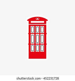 Simple vector icon the topic England: phone booth