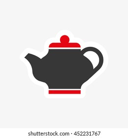 Simple vector icon the topic England: kettle with tea