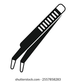 Simple vector icon of tweezers, a tool often used for beauty care or medical procedures