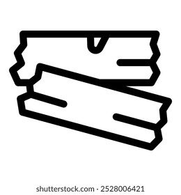 Simple vector icon of two wooden planks lying on top of each other