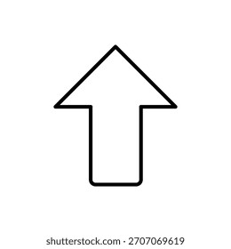 Icono de Vector simple de una flecha que apunta hacia arriba, comúnmente utilizado para desplazarse hacia arriba, Cargar o aumentar las tendencias.