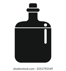 Icono simple del Vector de un frasco de cadera de la vendimia para el alcohol, aislado en el fondo blanco