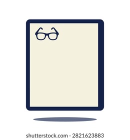 A simple vector icon of a vision prescription document. Vector illustration.