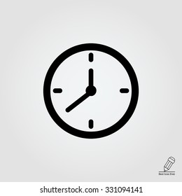 Simple Vector Icon Of Wall Clock Silhouette