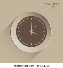 Simple vector icon of wall clock silhouette