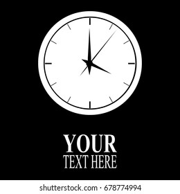 Simple vector icon of wall clock silhouette