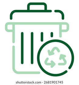 Icono de Vector simple de un contenedor de reciclaje de residuos.