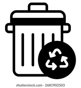 Icono de Vector simple de un contenedor de reciclaje de residuos.
