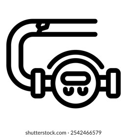 Simple vector icon of a water meter, representing water consumption monitoring and billing