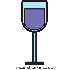 Simple vector icon with wine glass shape